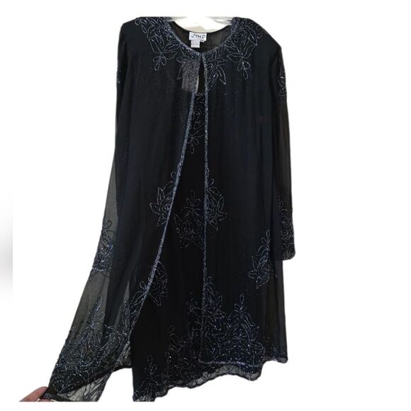 JMD New York Vintage Womens Embellished Formal Black Dress 2 Piece Size 3X Glam - Picture 1 of 16